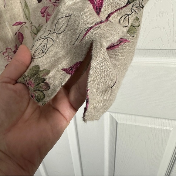 Style & Co. 100% linen floral shirt, size 18, button front, summer, breathable - Picture 4 of 9